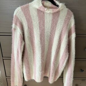 Striped Pink and Cream Women's Sweater